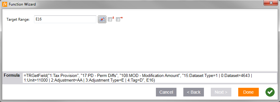 Screen capture showing how to set the target range.